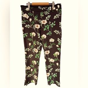 H +M black and white floral long capris.high waisted with slits and side zip.